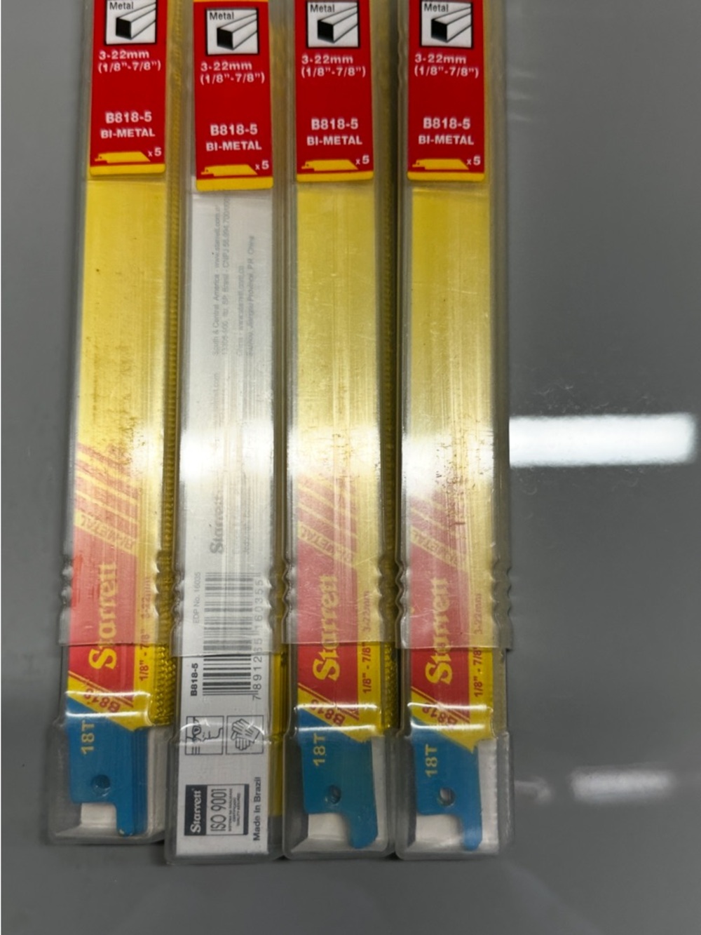 Starrett B818-5 bi-metal reciprocating saw blades (18 TPI, 8-inch) 4 pack